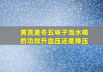 黄芪麦冬五味子泡水喝的功效升血压还是降压