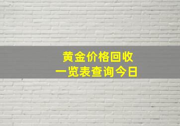 黄金价格回收一览表查询今日