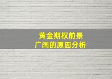 黄金期权前景广阔的原因分析