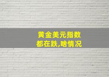 黄金美元指数都在跌,啥情况