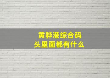 黄骅港综合码头里面都有什么