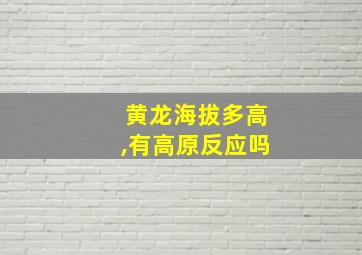 黄龙海拔多高,有高原反应吗