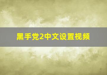 黑手党2中文设置视频