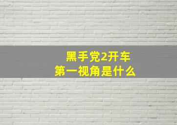 黑手党2开车第一视角是什么