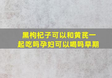 黑枸杞子可以和黄芪一起吃吗孕妇可以喝吗早期