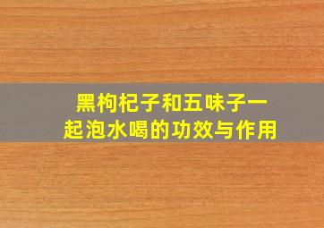 黑枸杞子和五味子一起泡水喝的功效与作用