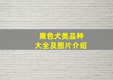 黑色犬类品种大全及图片介绍