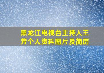 黑龙江电视台主持人王芳个人资料图片及简历