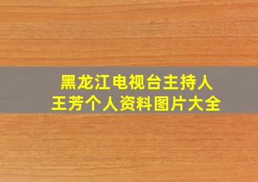 黑龙江电视台主持人王芳个人资料图片大全