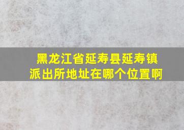 黑龙江省延寿县延寿镇派出所地址在哪个位置啊