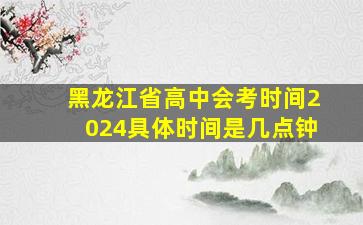 黑龙江省高中会考时间2024具体时间是几点钟