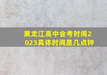 黑龙江高中会考时间2023具体时间是几点钟