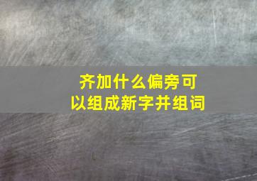 齐加什么偏旁可以组成新字并组词