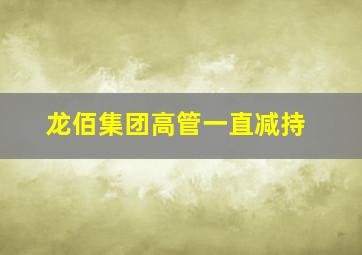 龙佰集团高管一直减持