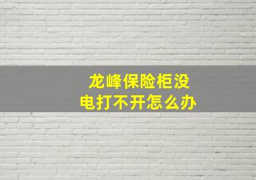 龙峰保险柜没电打不开怎么办