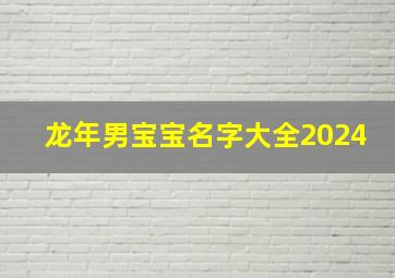 龙年男宝宝名字大全2024