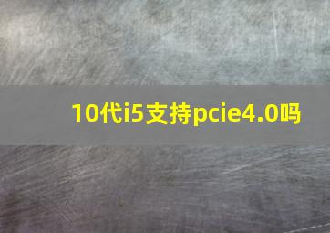 10代i5支持pcie4.0吗