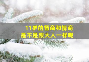 11岁的智商和情商是不是跟大人一样呢