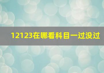 12123在哪看科目一过没过