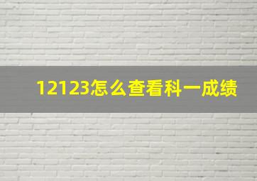 12123怎么查看科一成绩