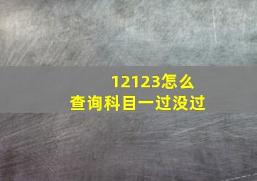 12123怎么查询科目一过没过