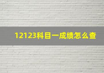 12123科目一成绩怎么查