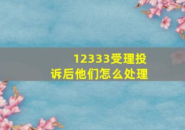 12333受理投诉后他们怎么处理