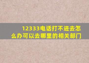 12333电话打不进去怎么办可以去哪里的相关部门