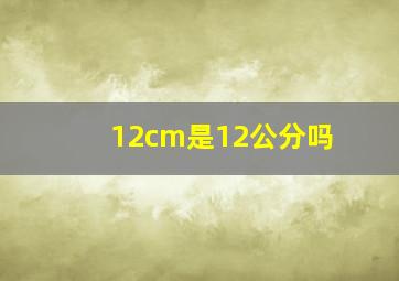 12cm是12公分吗