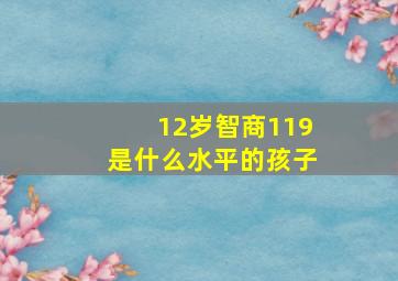 12岁智商119是什么水平的孩子