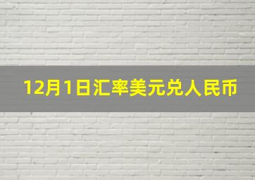 12月1日汇率美元兑人民币