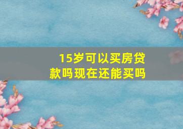 15岁可以买房贷款吗现在还能买吗