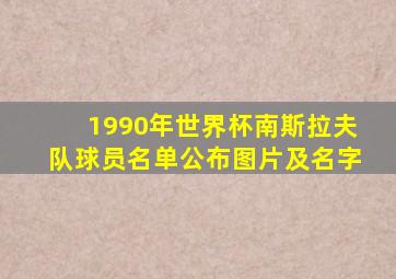 1990年世界杯南斯拉夫队球员名单公布图片及名字