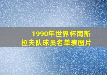 1990年世界杯南斯拉夫队球员名单表图片