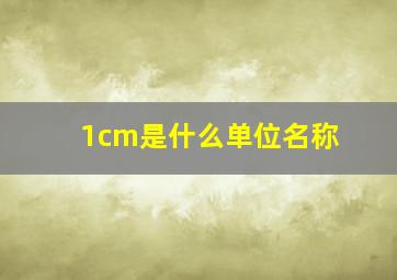 1cm是什么单位名称