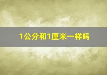 1公分和1厘米一样吗