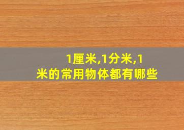 1厘米,1分米,1米的常用物体都有哪些