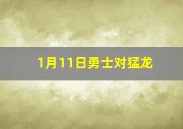 1月11日勇士对猛龙