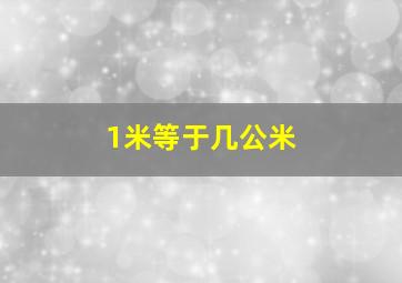 1米等于几公米