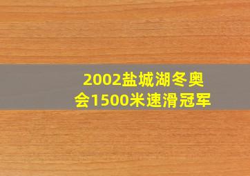 2002盐城湖冬奥会1500米速滑冠军