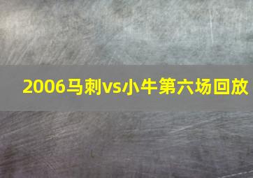 2006马刺vs小牛第六场回放