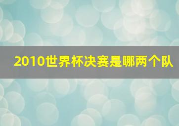 2010世界杯决赛是哪两个队