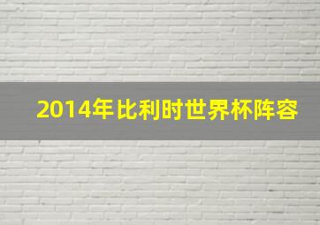 2014年比利时世界杯阵容