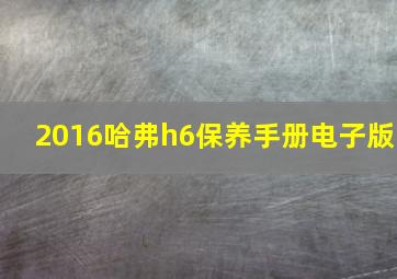 2016哈弗h6保养手册电子版