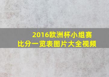 2016欧洲杯小组赛比分一览表图片大全视频