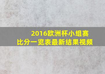 2016欧洲杯小组赛比分一览表最新结果视频