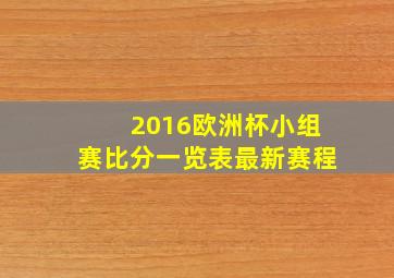 2016欧洲杯小组赛比分一览表最新赛程