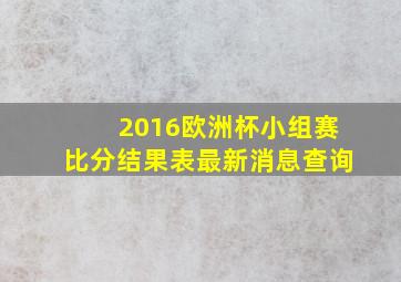 2016欧洲杯小组赛比分结果表最新消息查询