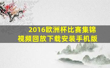 2016欧洲杯比赛集锦视频回放下载安装手机版