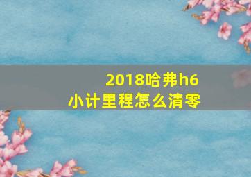 2018哈弗h6小计里程怎么清零